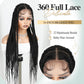 WIGER 360 Full Lace Braided Wigs for Black Women, 34 Inch Transparent HD Lace, Single-layer Jumbo Braids, 22 Handmade Braids, Natural Black Synthetic Lace Front Hair Wig