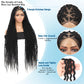 Olymei Locs Braided Wigs for Black Women Knotless Braided Wigs Loc Braided Wig with Baby Hair Full Double Lace Black Curly Locs Braided Wigs,38" Full Double Lace