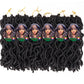Faux Locs Crochet Hair 10 Inch 6 Packs Goddess Locs Crochet Hair for Black Women, Short Gypsy loc with Wavy Locs Ends, 1B