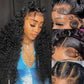 SISIFIRE Natural Curly Wave Lace Front Wigs for Women 13 * 4 Inch Loose Curly Lace Wig with Baby Hair Preplucked Hairline Water Wave Synthetic Wigs Glueless Lace Frontal Wig