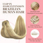 GOO GOO Clip in Hair Extensions Real Human Hair, Remy Human Hair Extensions Clip ins for Women, Natural Human Hair, 14inch 120g 7Pcs, 16/22 Light Blonde Highlighted Golden Blonde