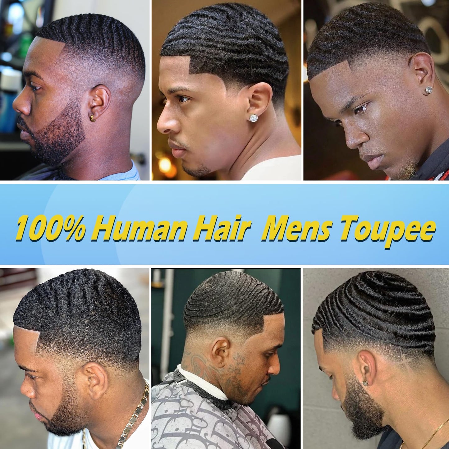 lumeng Afro Toupee for Man Wigs Men Hair Unit Black African American Curly Mens Toupee Hairpiece Wig for black Men Full French Lace Male Weave Hair Unit 1B# Off Black 8mm Curly 8x10inch