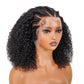 SUPERNOVA Curly Human Hair Wig 13x4 Lace Front Wigs Human Hair Half-Cornrows Half-Deep Curly Wig Pre Plucked Pre Styled Braid Wigs For Black Women 200 Density 16 Inch