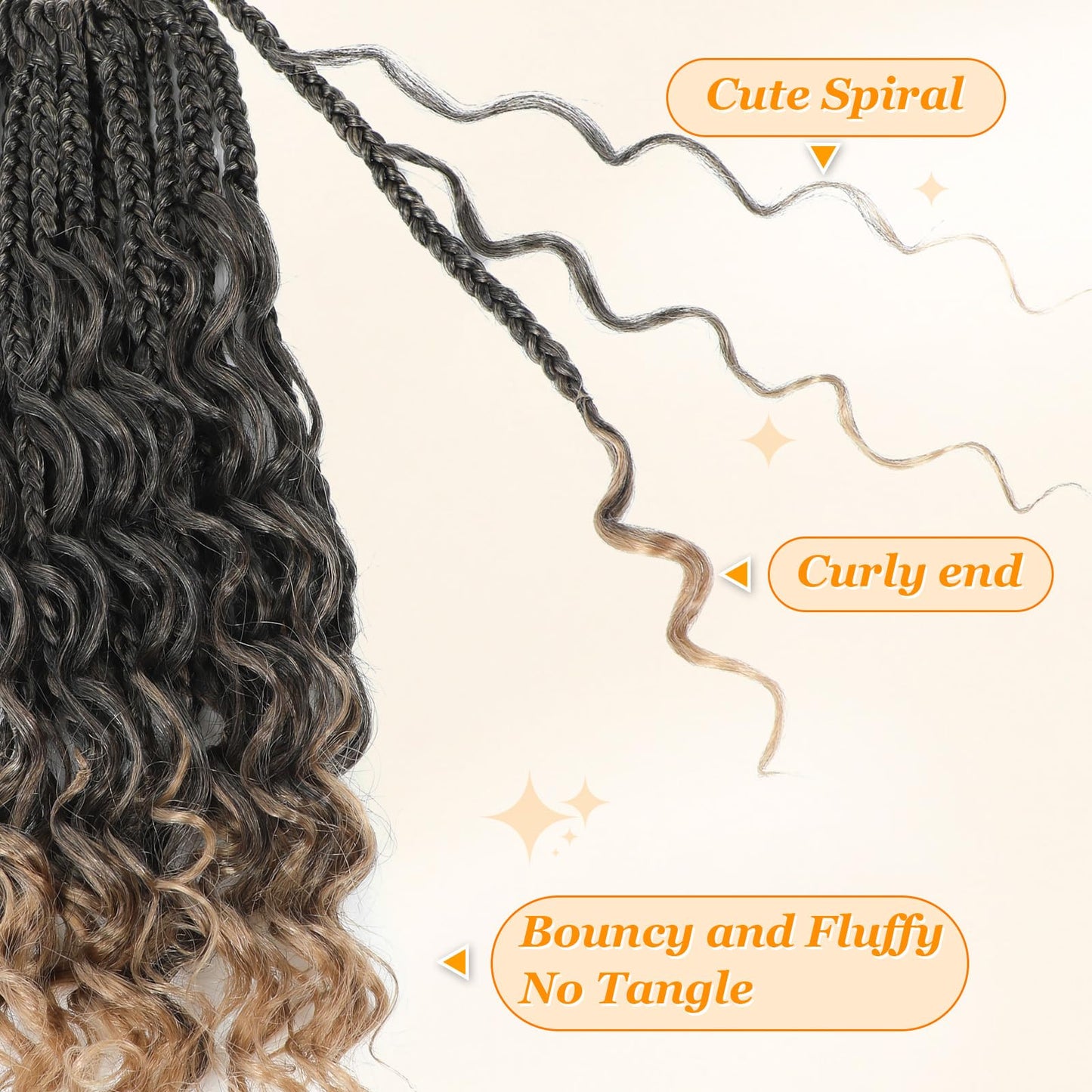 Yewell 9 Packs Goddess Box Braids Crochet Hair Boho Box-Braids With Curly Ends Crochet-Hair For Black Women, 12 Inch Pre Looped Bohemian Crochet Box-Braiding (12Inch 9 Packs,T27)