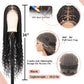 Lexqui 36" 360° HD Full Lace Braided Wigs for Women Box Braid Wig with Boho Curly End Triangle Knotless Braided Wigs with Baby Hair Handmade Synthetic Hair Braided Lace Front Wig Black