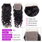 Foruiya Water Wave 4Bundles(50g/bundle) with Middle Part Closure Weave Hair Human Bundles with T Lace Closure Brazilian Wet and Wavy Bundles with Closure (10/10/10/10+10" closure)