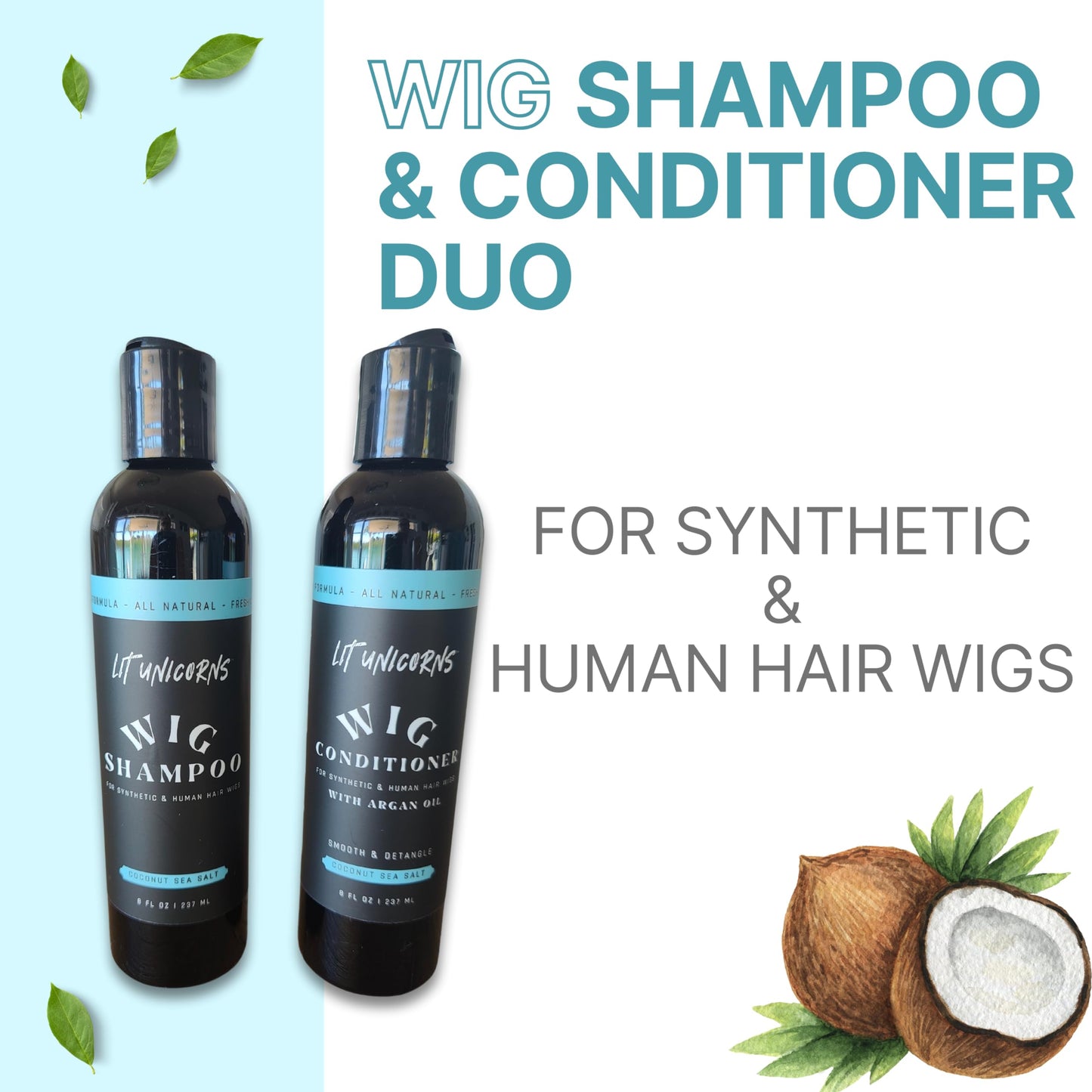 Wig Grip Cap & Shampoo Conditioner Set - Brown