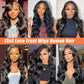 Bwoogre 13x4 Body Wave Lace Front Wigs Human Hair Pre Plucked 24 Inch 180% Density HD Lace Front Wigs for Women Body Wave Wigs Natural Black Unprocessed Brazilian Virgin Human Hair with Baby Hair