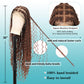 Kalyss HD Full Lace Boho Braided Wigs for Women 360 Lace Front Box Braided Wigs with Baby Hair Brown Premium Synthetic Knotless Braid Wig 36"