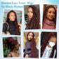 Olymei Locs Braided Wigs for Black Women Knotless Braided Wigs Locs Braid Wig with Baby Hair Full Double Lace Braided Wig Synthetic Burgundy Red Locs Braided Wig, 40 Inches Double Lace