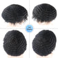 lumeng Mens Afro Curly Toupee Mans Wigs PU Cap Male Black Wigs 1B# Off Black 360 Man Weave Hair Unit for Men 100% Human Hair Kinky Curl Men Wave Patch Hairpiece 8x10inch