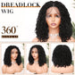 Lady Miranda 14 Inch Full Lace Dreadlock Wig with Baby Hair 150% Density Pre-Plucked Braided Wig Natural Black Faux Locs Wig Braided Wigs for Black Women Knotless Short Twist Wig for Women and Men