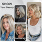 Byluxurious Highlight Ash Blonde Wig Human Hair Pre Plucked Breathable Balayage Ombre Brown Blonde Straight Short Bob Wigs 13x4 UHD Lace Front Wig Remy Real Human Hair for Woman 12Inch 180% Density