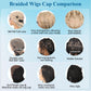 Olymei 360° Hd Full Lace Knotless Braided Wigs for Women Long Braided Lace Front Wigs with Baby Hair Light Brown Ombre Blonde Human Hair Blended Box Braid Wig 36"