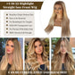 13x6 HD Lace Front Wigs Human Hair for White Women, 24 Inch Highlights Ombre Balayage Blonde Mixed Golden Blonde with #4 Brown Roots Glueless Lace Frontal Wigs Human Hair, Pre Plucked 180% Density