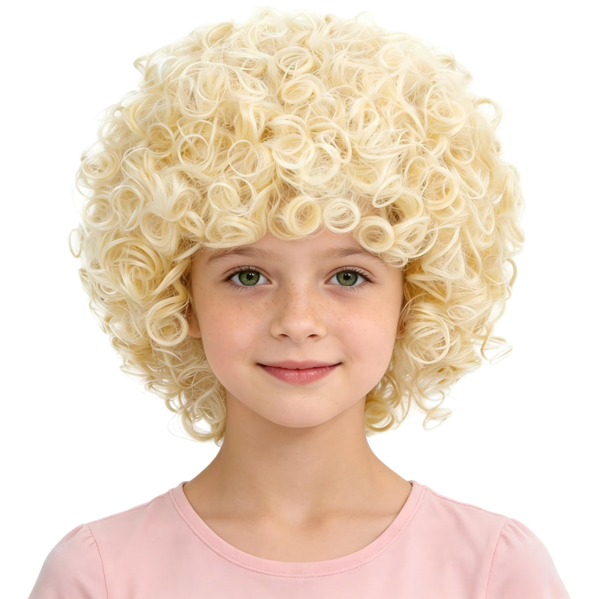 incohair 70s 80s Short Blonde Wig for Boy and Girls Kids Blonde Wig Music Party Halloween Costume Wig Unisex (Light Blonde)