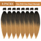 Ubeleco Pre Stretched Braiding Hair, 8 Packs 20 inch Braiding Hair Pre Stretched Yaki Texture, Hot Water Setting, Easy To Install Professional Synthetic Ombre Hair for Braiding(20in,1B/27)
