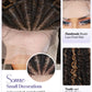 Quantum Love Braided Wigs for Black Women Braids Cornrows Lace Curly Wigs 16 Inch Lace Frontal Braided Fully Curly Bob Synthetic Glueless Wig （Mix Blonde）