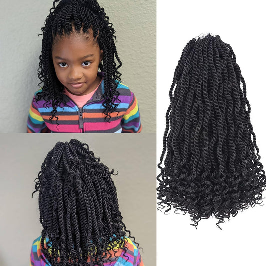 Short Crochet Hair Senegalese Twist Crochet Hair Color 2 Pre Looped 12 Inch Crochet Hair for Black Women Wavy Crochet Senegalese Twist Hair Pre Looped (12 Inch,2)