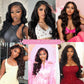 QZOQZO 13x6 Lace Front Wigs Human Hair 180% Density Body Wave Human Hair Wig HD Transparent Lace Front Pre Plucked Glueless Wigs For Women 30 Inch