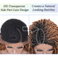 Kalyss 18" Side Part Locs Wigs Dreadlock Wigs for Black Women Lace Front Braided Wig with Baby Hair Curly Locs Wigs Japan-made Synthetic Braided Twist Wigs(Ombre Black to Brown)