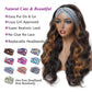 YUPEWG Long Wavy Headband Wigs for Black Women Glueless Highlight Brown And Black Synthetic Headband Wig Ready to Wear Wigs Glueless Wigs Daily Party Wear