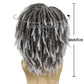 GNIMEGIL Fake Dreads Wigs with Bangs Ombre Grey Color Rocker Rasta Hair Male Dreadlocks Wig Medium Length Colly Braided Wigs for Men Guys Faux Loc Wig Gradient Gray