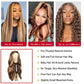 LAPONDAI Highlight Ombre 13x4 HD Lace Front Wig Human Hair Pre Plucked Transparent 4/27 Honey Blonde lace frontal Wigs with Baby Hair 150% Density Colored Lace Front wig Human Hair for Women 28 Inch