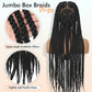 Lady Miranda Full Lace Jumbo Braided Wigs for Black Women Knotless Box Braid Wig with Baby Hair 32" Glueless Wigs Jumbo Box Braids Lace Front Synthetic Wig