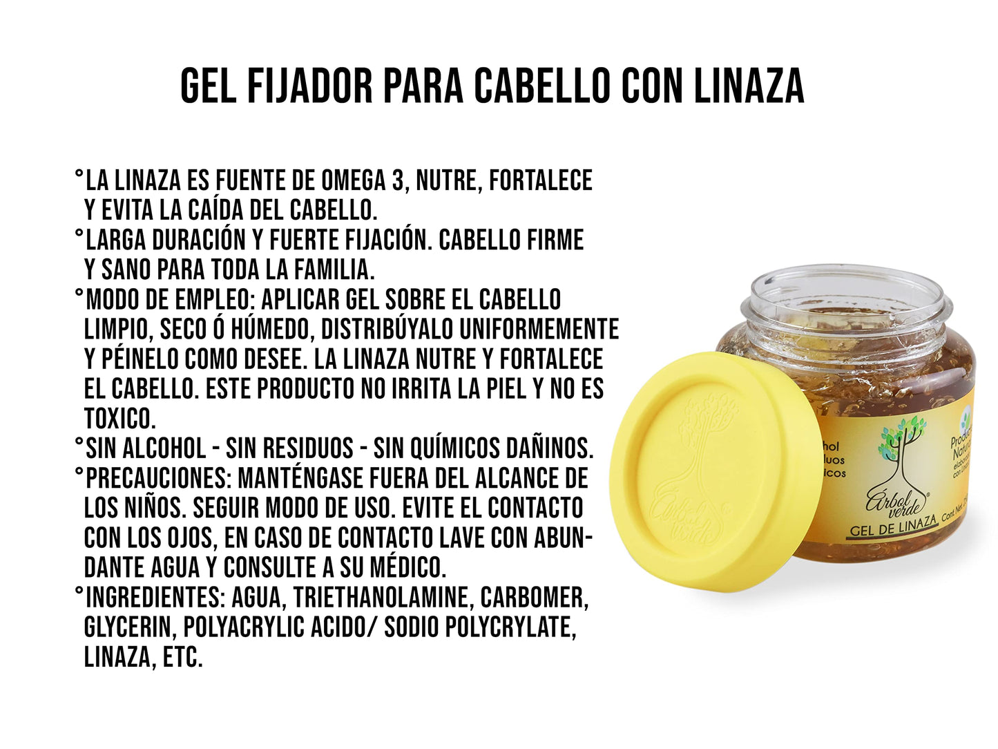 Arbol Verde Flaxseed Hair Styling Gel 8.8 oz