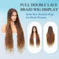 Olymei Boho knotless Braided Wigs for Women Boho Braid Wig Full Double Lace Front Bohemian Box Braid Wig with Baby Hair Premium Synthetic Braided Lace Front Wig 36" Mix Brown and Light Brown