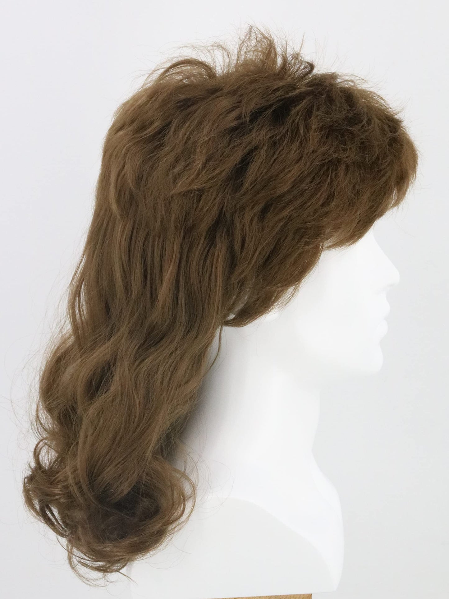 LeMarnia Men's Wig 80s Wig Brown Wave Mullet Wig Halloween Costume Fashion Wig Fancy Party Accessories Wig