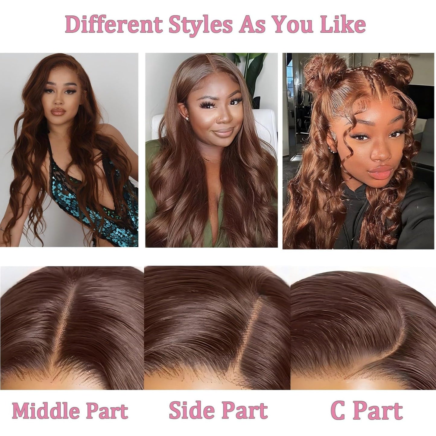 QZOQZO 28 Inch Chocolate Brown Lace Front Wigs Human Hair Pre Plucked 13x6 Body Wave Lace Front Wigs Human Hair 180% Density Colored #4 Light Brown HD Lace Frontal Glueless Wig for Women