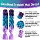 MAQIHAN 2 Pack Jumbo Braiding Hair - 24Inch purple-lake blue-light purple Braiding Hair Synthetic Hair Extensions Rainbow Braiding Hair High Temperature Synthetic braiding hair Wedding Makeup Styling