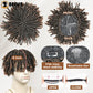 BECUS Dreadlock Hair Topper for Men Afro Synthetic Toupee with Bangs Short Braided Dreads Lock Wiggy Topper for Daily Wear Cosplay Halloween Party (Brown)