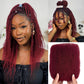Serreal Afro Kinkys Bulk Human Hair for Braiding Burgundy Afro Kinky-curly Human Hair Bulk for Twist 10 Inch Soft Kinkycurly Bundles for Mini Twists Braids or Micro Locs Extensions
