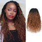 Toyotress Boho Human Hair Locs - 16 Inch 8 Packs Pre-Looped Crochet With Human Hair Curls, Ombre Brown Faux locs With Curly Ends Braiding Synthetic Hair Extensions (16 Inch, 8P-OT30)