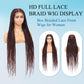Olymei 360° Hd Full Lace Large Square Knotless Braided Wigs for Women Box Braid Wig with Baby Hair Long Burgundy Premium Synthetic Braided Lace Front Wigs 36"