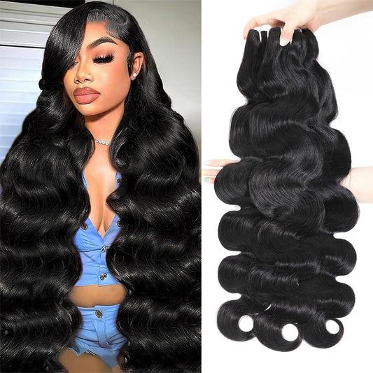 15A Raw Indian Human Hair Bundles Body Wave Bundles Human Hair,Triple Lifespan Virgin Remy Hair,No Tangle Shedding,Keep Texture Silky Soft After Multiple Washes (3 Bundles Natural Black, 26 26 26)