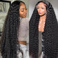 Vnrtkkn 34 Inch Deep Wave Lace Frontal Wigs Human Hair 200 Density 13x6 HD Transparent Deep Wave Lace Front Wigs for Women