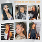 Alebery 36" Full Lace Criss Cross Knotless Box Braided Wigs for Black Women Knotless Box Braids Lace Front Wig with Baby Hair Lightweight Synthetic Burgundy Cornrow Braided Wigs (1B/BG)
