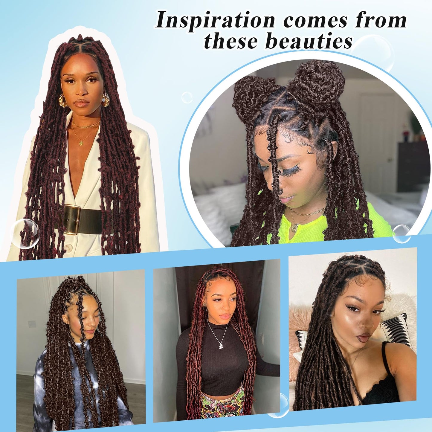 Olymei Locs Braided Wigs for Black Women Knotless Braided Wigs Locs Braid Wig with Baby Hair Full Double Lace Braided Wig Synthetic Burgundy Red Locs Braided Wig, 48 Inches Full Double Lace