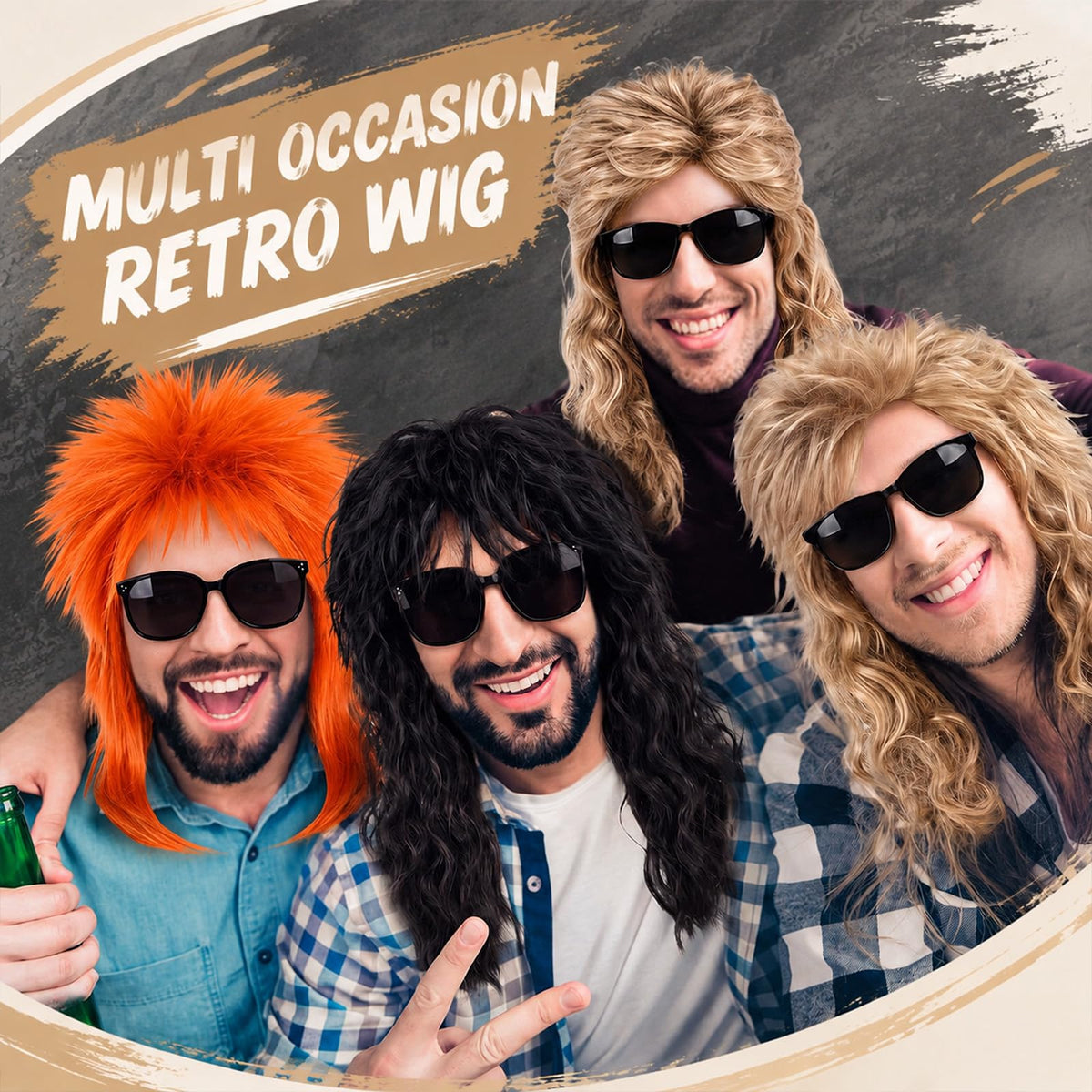 Suncalla 6 Set Retro Wigs for Halloween Party Multicolor