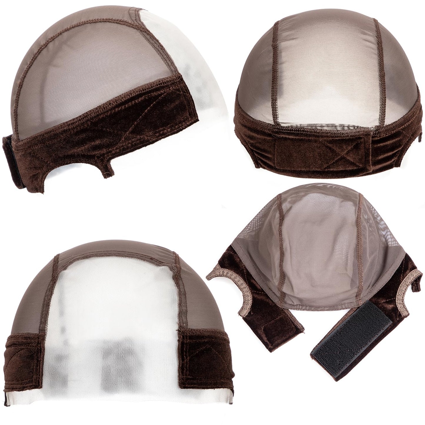 koskusder Lace Wig Caps for Women, Wig Caps with Grip Band for Keeping Wigs in Place, Glueless Wig Grip Cap with 4x5 Transparent Lace Wig Caps, Non-Slip Adjustable Elastic Headband (1pcs-brown)