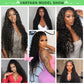 Vnrtkkn 34 Inch Deep Wave Lace Frontal Wigs Human Hair 200 Density 13x6 HD Transparent Deep Wave Lace Front Wigs for Women