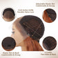 SAPPHIREWIGS Ginger Wavy 13x4 Synthetic Lace Front Wigs for Women Glueless Body Wave Orange Wig Heat Resistant Hair for Daily Cosplay Halloween Use 26 Inch