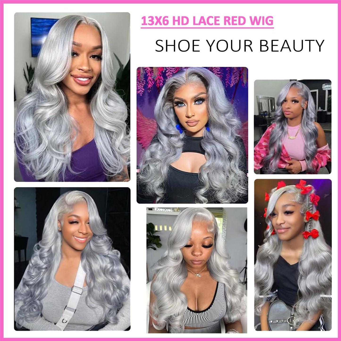 ELFSECRET Grey Lace Front Wigs Human Hair Glueless 13x6 Hd Lace Front Wig Human Hair Pre Plucked 180 Density Silver Grey Body Wave Wig Human Hair for Women Wear and Go Grey Wig 20 Inch