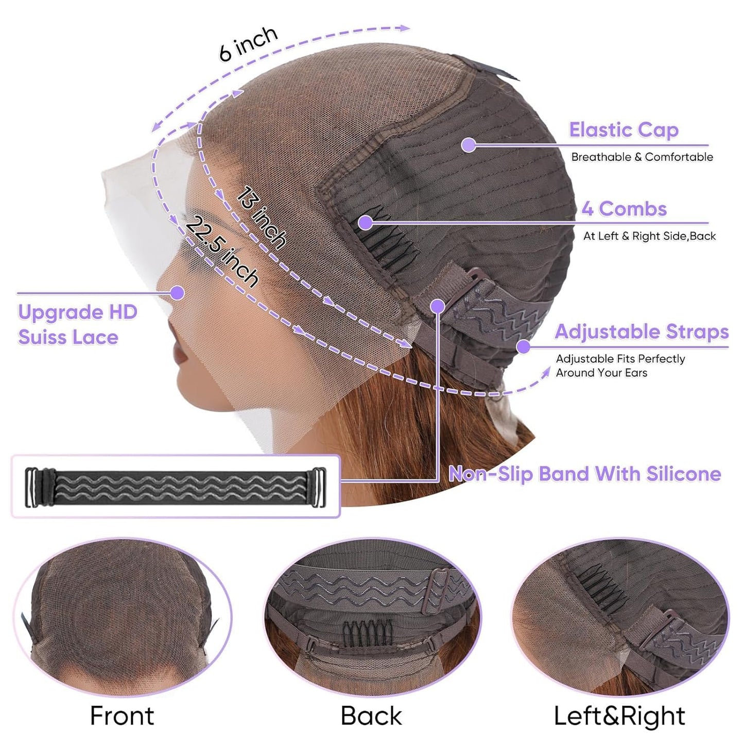 QZOQZO 28 Inch Chocolate Brown Lace Front Wigs Human Hair Pre Plucked 13x6 Body Wave Lace Front Wigs Human Hair 180% Density Colored #4 Light Brown HD Lace Frontal Glueless Wig for Women