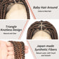 Lexqui 36" Triangle Knotless Braided Wigs for Women Braided Lace Front Wigs Synthetic Hair Box Braid Wig Full Double Lace Braided Wig with Baby Hair Brown Ombre Light Brown