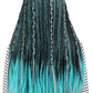 karlery Kids Girls Long Braid Blue and Black Mixed Wig Halloween Cosplay Wig Anime Costume Party Wig